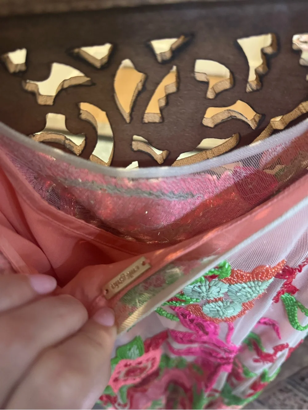 Cult Gaia Kennedy Floral Pink and Green Beaded Dress - Picture 5 of 5